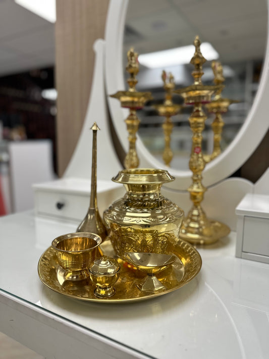 Pure Brass Villaku Set (7Pcs)